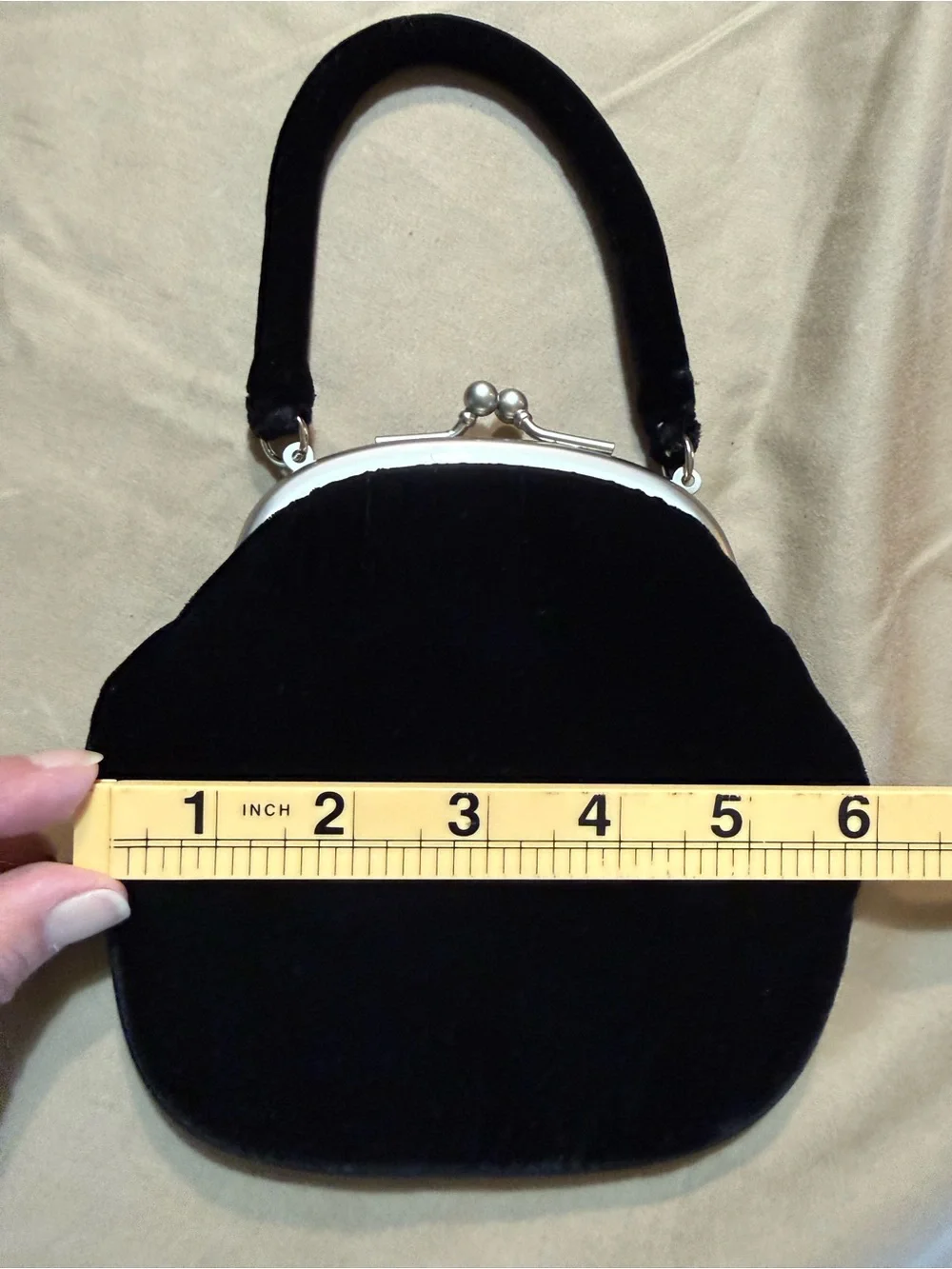 Vintage Unlisted by Kenneth Cole Black Velvet Kiss-Lock Evening Bag